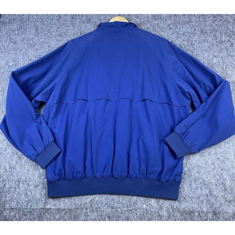 Vtg US Open Men's Harrington Jacket Golf Collection Blue Plaid Lined Zip Up Sz L
